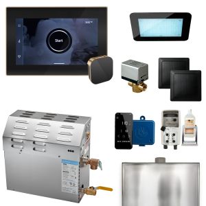 Mr Steam MS 5 kW (5000 W) Steam Shower Generator Package of 240 Volt & 1-Phase with iSteamX Control in Black Brushed Bronze