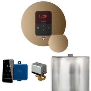 BBRBB - Mr Steam Basic Butler Steam Shower Ctrl Pkg w/Round iTempo Control and Steamhead in Brushed Bronze