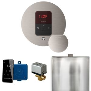 BBRBN - Mr Steam Basic Butler Steam Shower Ctrl Pkg w/Round iTempo Control and Steamhead in Brushed Nickel
