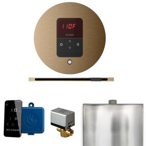BBRLBB - Mr Steam Basic Butler Steam Shower Pkg w/Round iTempo Control and Linear Steamhead in Brushed Bronze