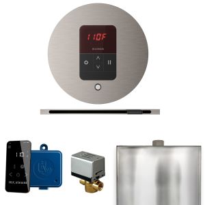 BBRLBN - Mr Steam Basic Butler Steam Shower Pkg w/Round iTempo Control and Linear Steamhead in Brushed Nickl