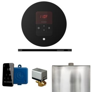 BBRLMB - Mr Steam Basic Butler Steam Shower Pkg w/Round iTempo Control and Linear Steamhead in Matte Black