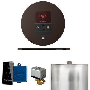 BBRLOB - Mr Steam Basic Butler Steam Shower Pkg w/Round iTempo Control and Linear Steamhead in OilRubBronze