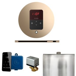 BBRLPG - Mr Steam Basic Butler Steam Shower Pkg w/Round iTempo Control and Linear Steamhead in Polished Gold