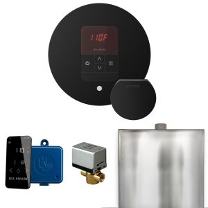 BBRMB - Mr Steam Basic Butler Steam Shower Ctrl Pkg w/Round iTempo Control and Steamhead in Matte Black