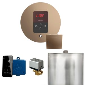 BBRNB - Mr Steam Basic Butler Steam Shower Ctrl Pkg w/Round iTempo Control and Steamhead in Nouveau Bronze