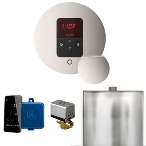 BBRPN - Mr Steam Basic Butler Steam Shower Ctrl Pkg w/Round iTempo Control and Steamhead in Polished Nickel