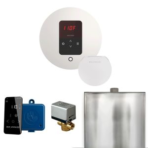 BBRWH - Mr Steam Basic Butler Steam Shower Ctrl Pkg w/Round iTempo Control and Steamhead in White