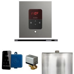 BBSLST - Mr Steam Basic Butler Steam Shower Pkg w/Square iTempo Control and Linear Steamhead in Satin Steel