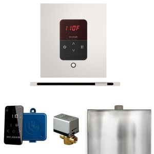 BBSLWH - Mr Steam Basic Butler Steam Shower Ctrl Pkg w/Square iTempo Control and Linear Steamhead in White