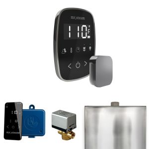 BFBKBL - Mr Steam ButlerFlex Steam Shower Ctrl Pkg w/TempoFlex Control and Steamhead in Black Brilliant Black