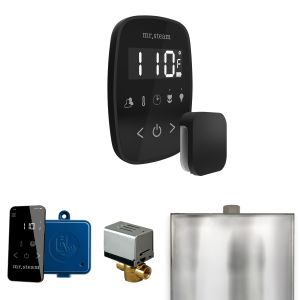 BFBKMB - Mr Steam ButlerFlex Steam Shower Ctrl Pkg w/TempoFlex Control and Steamhead in Black Matte Black