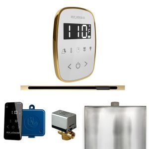 BFLWHPB - Mr Steam ButlerFlex Steam Shower w/TempoFlex Control and Linear Steamhead in White Polished Brass