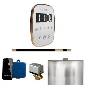 BFLWHPG - Mr Steam ButlerFlex Steam Shower Pkg w/TempoFlex Control and Linear Steamhead in White Polished Gold