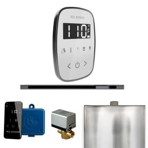BFLWHST - Mr Steam ButlerFlex Steam Shower Pkg w/TempoFlex Control and Linear Steamhead in White Satin Steel