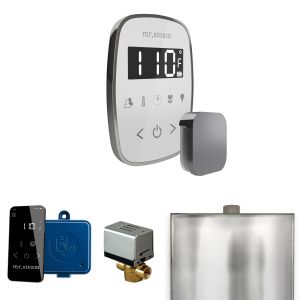 BFWHBL - Mr Steam ButlerFlex Steam Shower Ctrl Pkg w/TempoFlex Control and Steamhead in White Brilliant Black