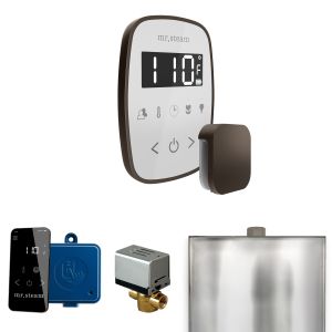 BFWHOB - Mr Steam ButlerFlex Steam Shower Pkg w/TempoFlex Control and Steamhead in White OilRubBronze