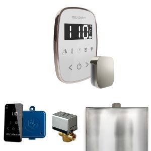 BFWHPN - Mr Steam ButlerFlex Steam Shower Ctrl Pkg w/TempoFlex Control and Steamhead in White Polished Nickel