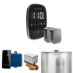 BFXBKBL - Mr Steam ButlerFlex Max Steam Shower Pkg w/TempoFlex Control and Steamhead in Black Brilliant Black