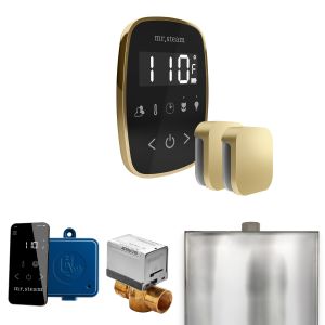 BFXBKSB - Mr Steam ButlerFlex Max Steam Shower Ctrl Pkg w/TempoFlex Control and Steamhead in Black Satin Brass
