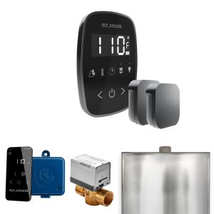 BFXBKST - Mr Steam ButlerFlex Max Steam Shower Ctrl Pkg w/TempoFlex Control and Steamhead in Black Satin Steel