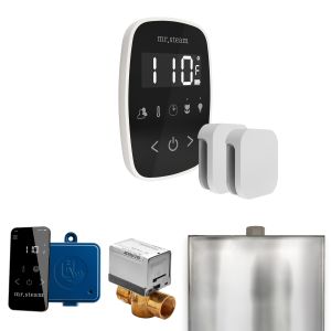 BFXBKWH - Mr Steam ButlerFlex Max Steam Shower Ctrl Pkg w/TempoFlex Control and Steamhead in Black White