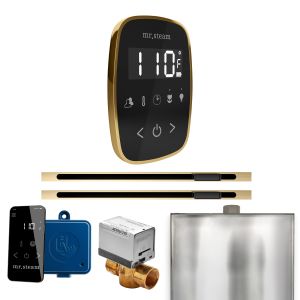 BFXLBKPB - Mr Steam ButlerFlex Max Steam Shower w/TempoFlex Control and Linear Steamhead in Blk Polished Brass