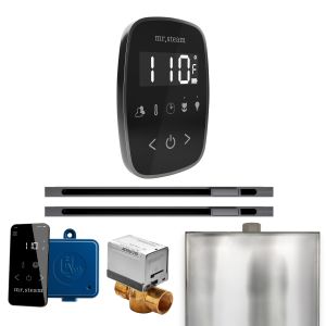 BFXLBKST - Mr Steam ButlerFlex Max Steam Shower w/TempoFlex Control and Linear Steamhead in Black Satin Steel