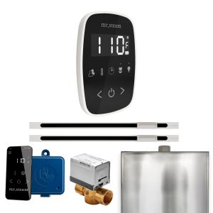 BFXLBKWH - Mr Steam ButlerFlex Max Steam Shower Pkg w/TempoFlex Control and Linear Steamhead in Black White