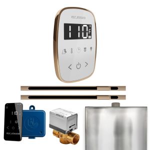 BFXLWHPG - Mr Steam ButlerFlex Max Steam Shower w/TempoFlex Control and Linear Steamhead in White Polished Gold