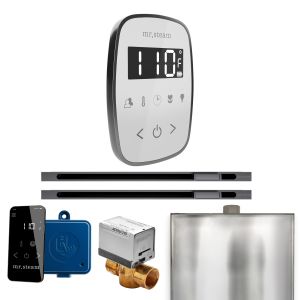 BFXLWHST - Mr Steam ButlerFlex Max Steam Shower w/TempoFlex Control and Linear Steamhead in White Satin Steel