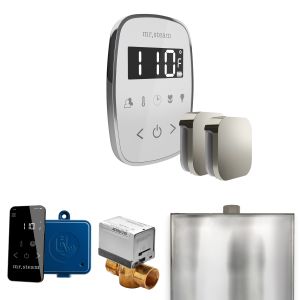 BFXWHPC - Mr Steam ButlerFlex Max Steam Shower Pkg w/TempoFlex Control and Steamhead in White Polished Chrome