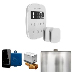 BFXWHWH - Mr Steam ButlerFlex Max Steam Shower Ctrl Pkg w/TempoFlex Control and Steamhead in White