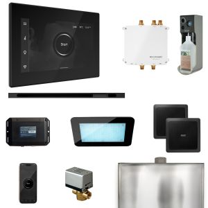 BLS1-BKLMB - Mr Steam Bliss Steam Shower Ctrl Pkg w/iSteamX Control and Linear Steamhead in Black Matte Black