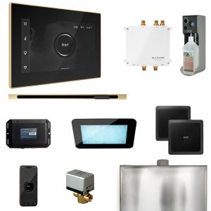 BLS1-BKLPB - Mr Steam Bliss Steam Shower Ctrl Pkg w/iSteamX Control and Linear Steamhead in Black Polished Brass