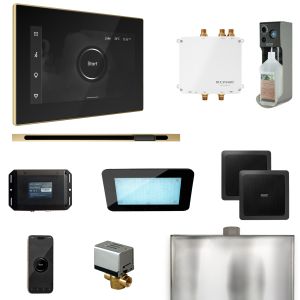 BLS1-BKLSB - Mr Steam Bliss Steam Shower Ctrl Pkg w/iSteamX Control and Linear Steamhead in Black Satin Brass
