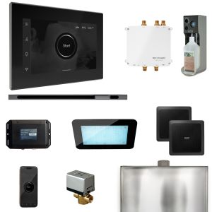 BLS1-BKLST - Mr Steam Bliss Steam Shower Ctrl Pkg w/iSteamX Control and Linear Steamhead in Black Satin Steel