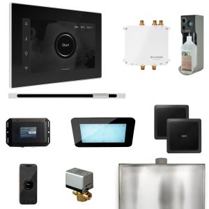 BLS1-BKLWH - Mr Steam Bliss Steam Shower Ctrl Pkg w/iSteamX Control and Linear Steamhead in Black White