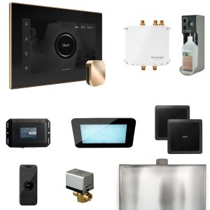 BLS1-BKPG - Mr Steam Bliss Steam Shower Ctrl Pkg w/iSteamX Control and Steamhead in Black Polished Gold