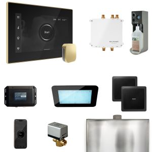 BLS1-BKSB - Mr Steam Bliss Steam Shower Ctrl Pkg w/iSteamX Control and Steamhead in Black Satin Brass