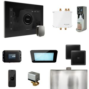 BLS1-BKST - Mr Steam Bliss Steam Shower Ctrl Pkg w/iSteamX Control and Steamhead in Black Satin Steel