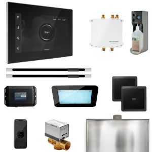 BLS1-BKXLPC - Mr Steam Bliss Max Steam Shower Pkg w/iSteamX Control and Linear Steamhead in Black Polished Chrome
