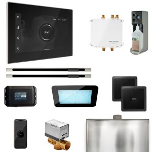 BLS1-BKXLPN - Mr Steam Bliss Max Steam Shower Pkg w/iSteamX Control and Linear Steamhead in Black Polished Nickel