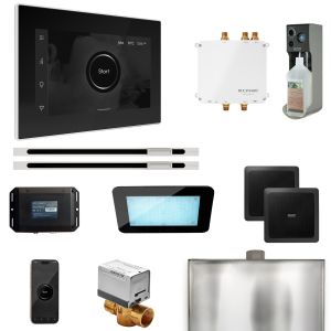 BLS1-BKXLWH - Mr Steam Bliss Max Steam Shower Ctrl Pkg w/iSteamX Control and Linear Steamhead in Black White