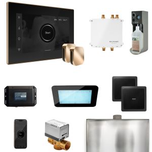 BLS1-BKXPG - Mr Steam Bliss Max Steam Shower Ctrl Pkg w/iSteamX Control and Steamhead in Black Polished Gold