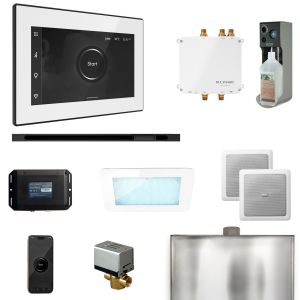 BLS1-WHLMB - Mr Steam Bliss Steam Shower Ctrl Pkg w/iSteamX Control and Linear Steamhead in White Matte Black
