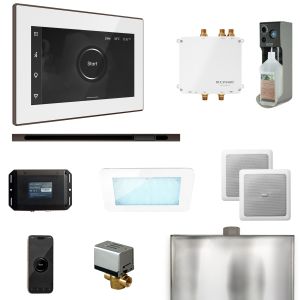 BLS1-WHLOB - Mr Steam Bliss Steam Shower Pkg w/iSteamX Control and Linear Steamhead in White OilRubBronze
