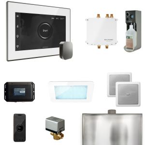 BLS1-WHST - Mr Steam Bliss Steam Shower Ctrl Pkg w/iSteamX Control and Steamhead in White Satin Steel