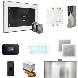 BLS1-WHXBL - Mr Steam Bliss Max Steam Shower Ctrl Pkg w/iSteamX Control and Steamhead in White Brilliant Black
