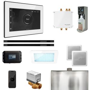 BLS1-WHXLMB - Mr Steam Bliss Max Steam Shower Ctrl Pkg w/iSteamX Control and Linear Steamhead in White Matte Black